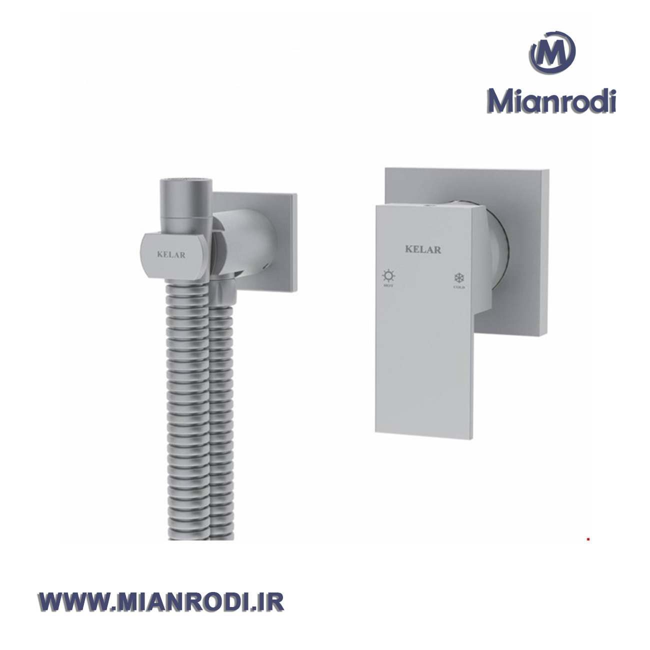 شیر توالت توکار کروم مات کلار مدل فلت لاکچری