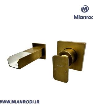 شیر روشویی توکار طلایی مات کلار مدل سوپر فلت