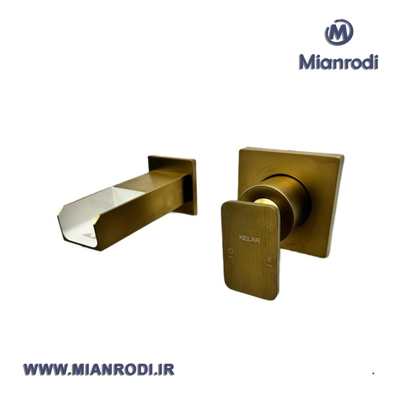 شیر روشویی توکار طلایی مات کلار مدل سوپر فلت