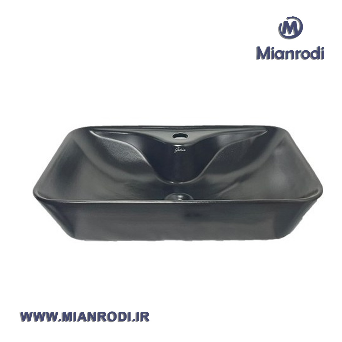 روشویی گاتریا مدل رو صفحه ای مستطیل هما مشکی براق|لوکس ساختمانی|لوکس ساختمانی میانرودی| تجهیزات ساختمانی| لوله و اتصلات| ساختمانی