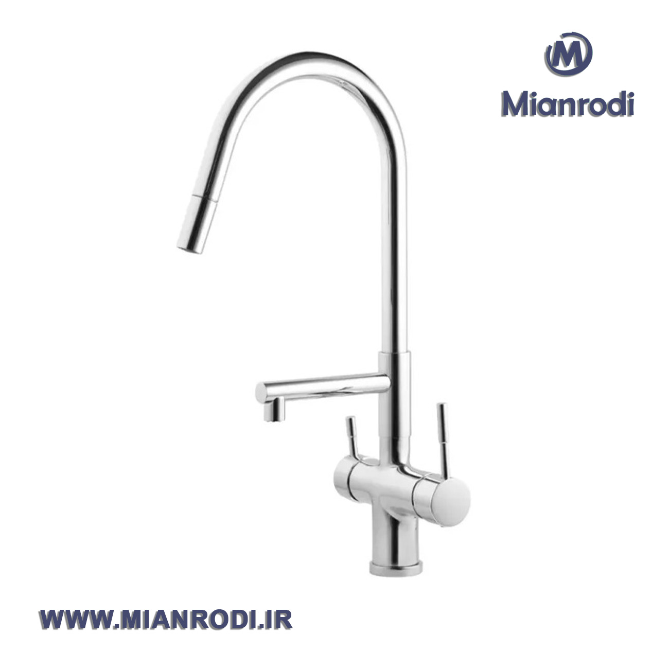 شیر سینک دومنظوره اروند مدل ناپولی کروم