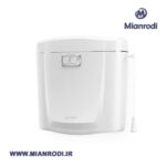 فلاش تانک ایمن آب مدل هیرمند سفیدبا نوار و کلید کروم|لوکس ساختمانی| لوکس ساختمانی میانرودی| تجهیزات ساختمانی| لوله و اتصلات| ساختمانی