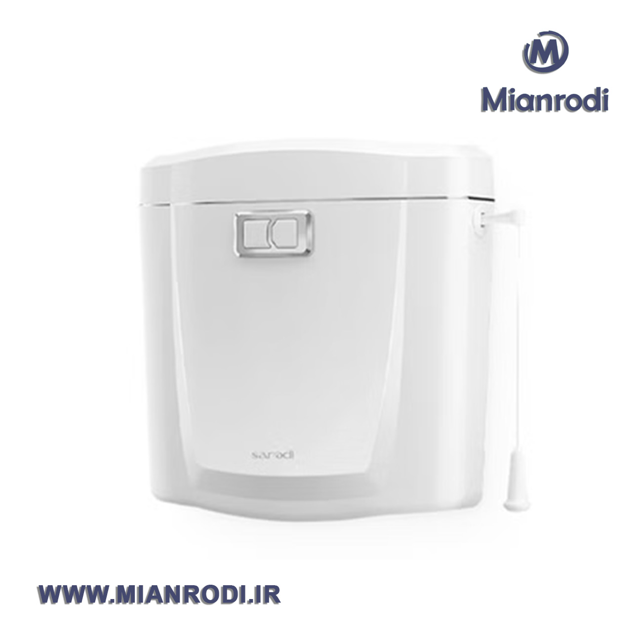 فلاش تانک ایمن آب مدل هیرمند سفیدبا نوار و کلید کروم|لوکس ساختمانی| لوکس ساختمانی میانرودی| تجهیزات ساختمانی| لوله و اتصلات| ساختمانی