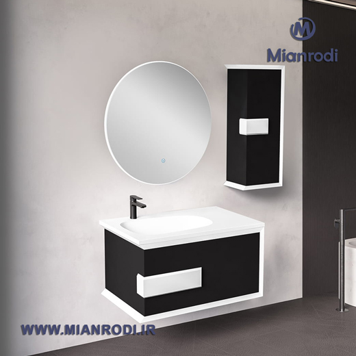 خرید کابینت روشویی 607A لوکس کابین با ابعاد استاندارد و آینه لمسی باکیفیت. بهترین قیمت تجهیزات ساختمانی و محصولات لوکس لاکچری در فروشگاه میانرودی.