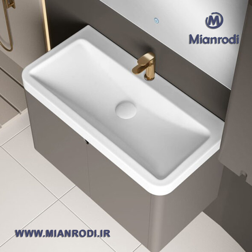 خرید کابینت روشویی 610B لوکس کابین مجهز به آینه لمسی هیتردار و باکس جادار. بهترین قیمت تجهیزات ساختمانی و لوکس ساختمانی در فروشگاه لوکس ساختمانی میانرودی.