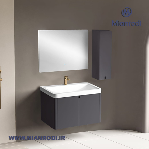خرید کابینت روشویی 610B لوکس کابین مجهز به آینه لمسی هیتردار و باکس جادار. بهترین قیمت تجهیزات ساختمانی و لوکس ساختمانی در فروشگاه لوکس ساختمانی میانرودی.