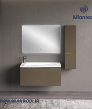 خرید کابینت روشویی 630C لوکس کابین مجهز به آینه لمسی ۹۰*۶۵ و باکس بلند. بهترین قیمت تجهیزات ساختمانی و محصولات لوکس ساختمانی در فروشگاه میانرودی.