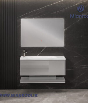 خرید کابینت روشویی 631A لوکس کابین سایز ۱۰۰ سانتیمتر دارای آینه لمسی و هیتر ضد بخار. بهترین قیمت تجهیزات ساختمانی و لوکس ساختمانی در لوکس ساختمانی میانرودی.