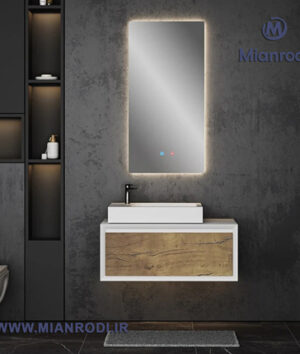 کابینت روشویی1047لوکس کابین مجهز به آینه لمسی ضد بخار. بهترین قیمت تجهیزات ساختمانی و لوکس ساختمانی در فروشگاه لوکس ساختمانی میانرودی.
