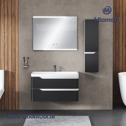 خرید کابینت روشویی 610A لوکس کابین، محصولی لوکس ساختمانی با بدنه PVC ضدآب سنگ کورین. بهترین تجهیزات ساختمانی و محصولات ساختمانی را از لوکس ساختمانی میانرودی